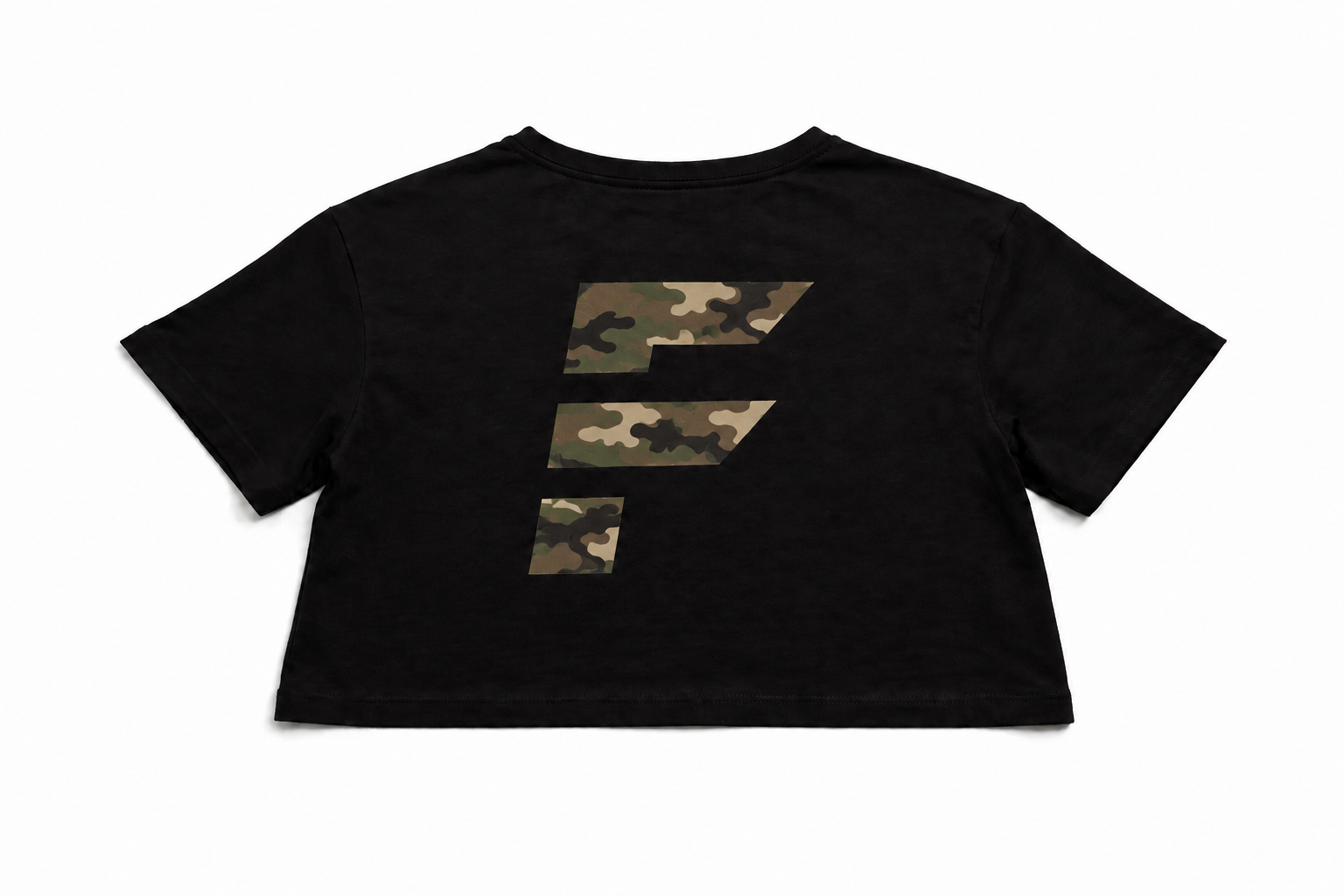 Short Sleeve Cropped Boxy Tee - Camo Print