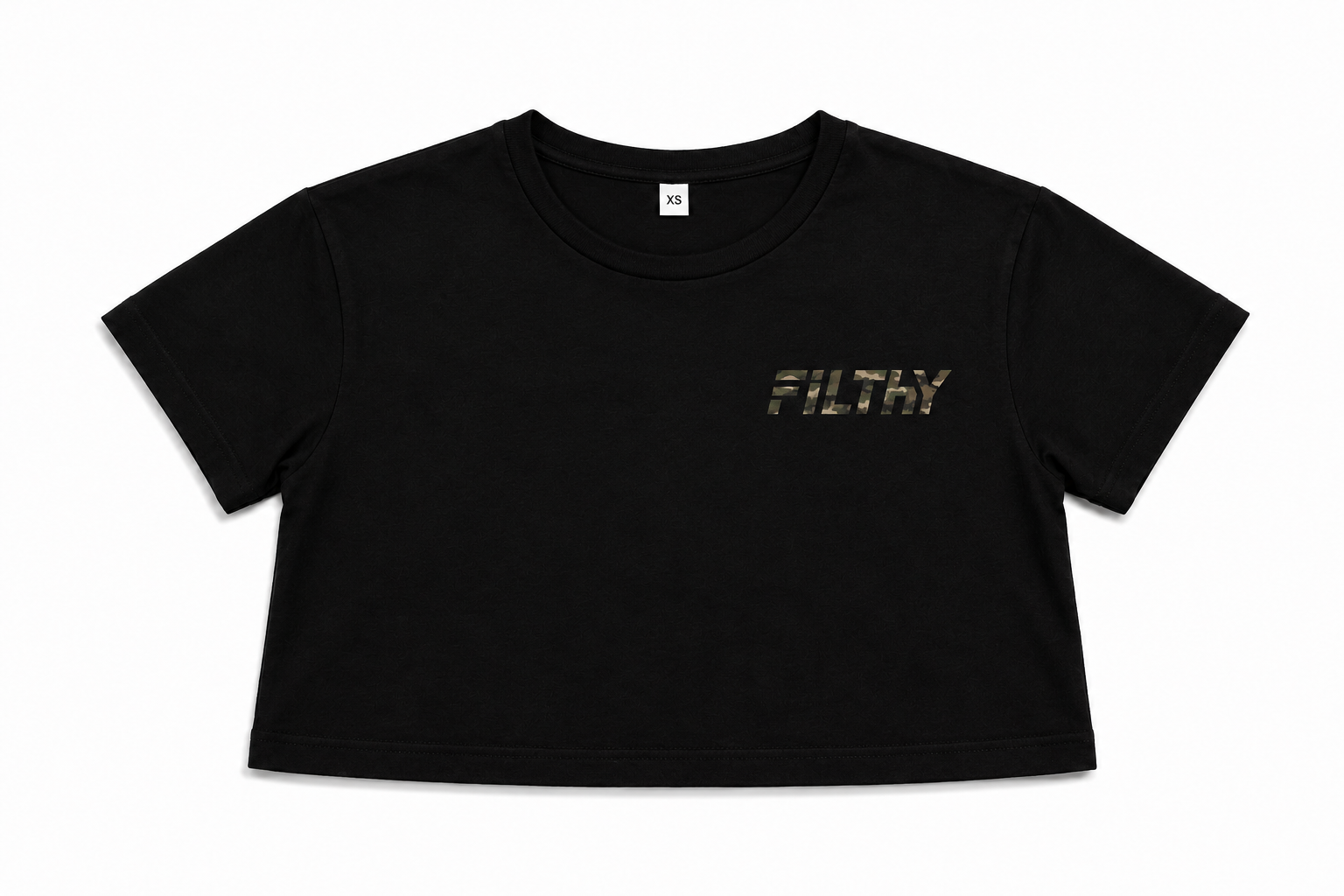 Short Sleeve Cropped Boxy Tee - Camo Print