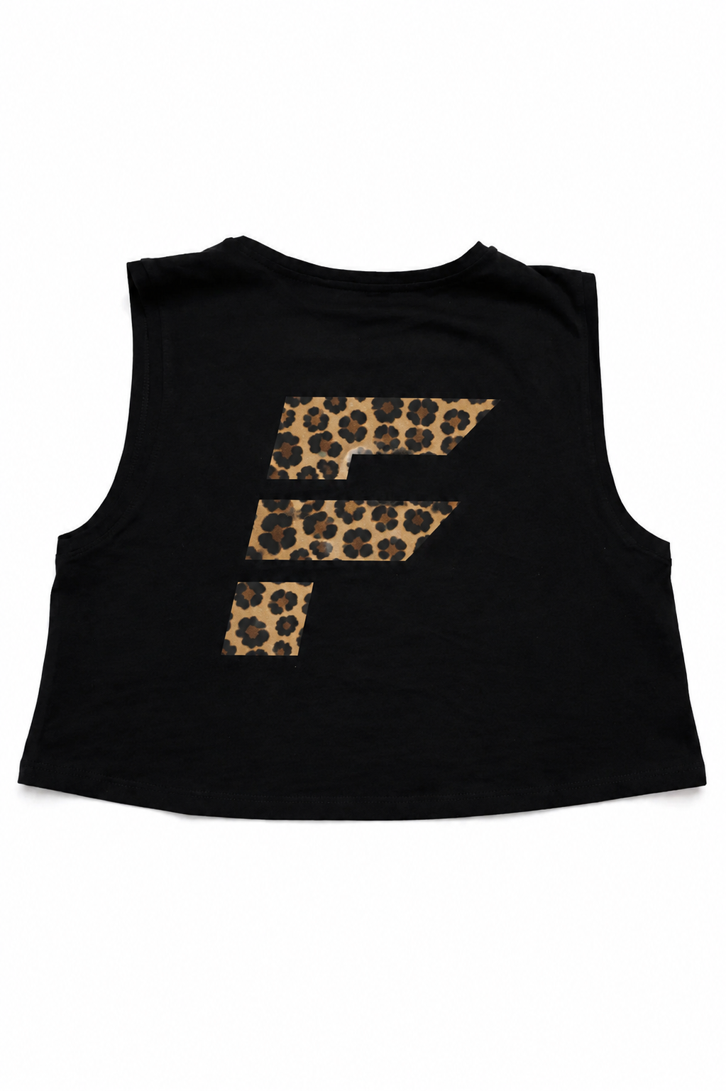 Cap Sleeve Boxy Cropped Vest - Leopard Print