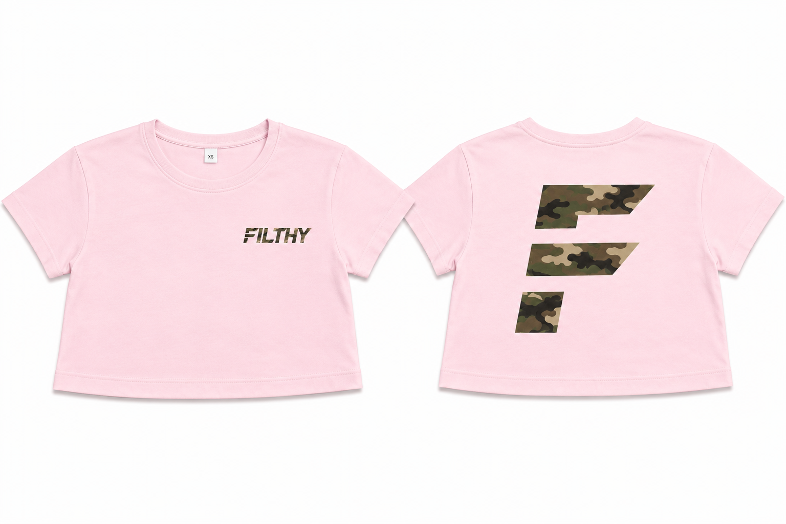 Short Sleeve Cropped Boxy Tee - Camo Print