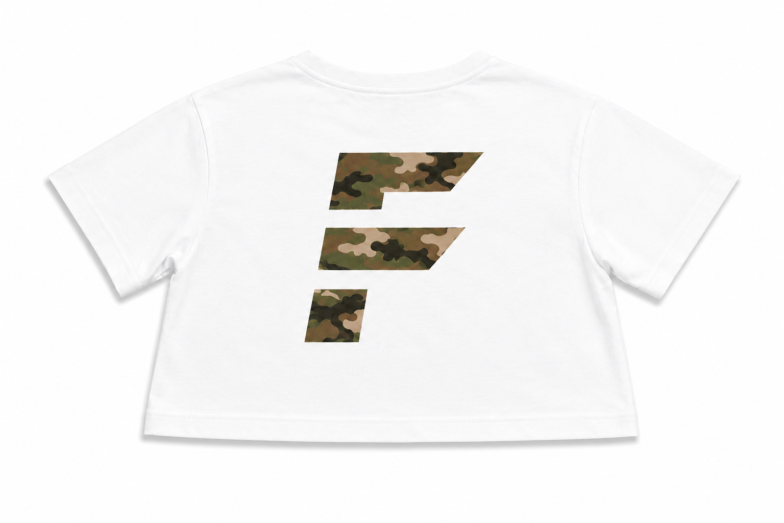 Short Sleeve Cropped Boxy Tee - Camo Print