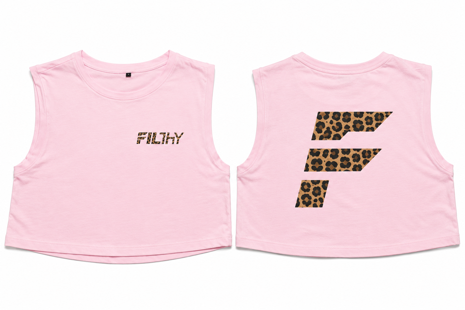 Cap Sleeve Boxy Cropped Vest - Leopard Print