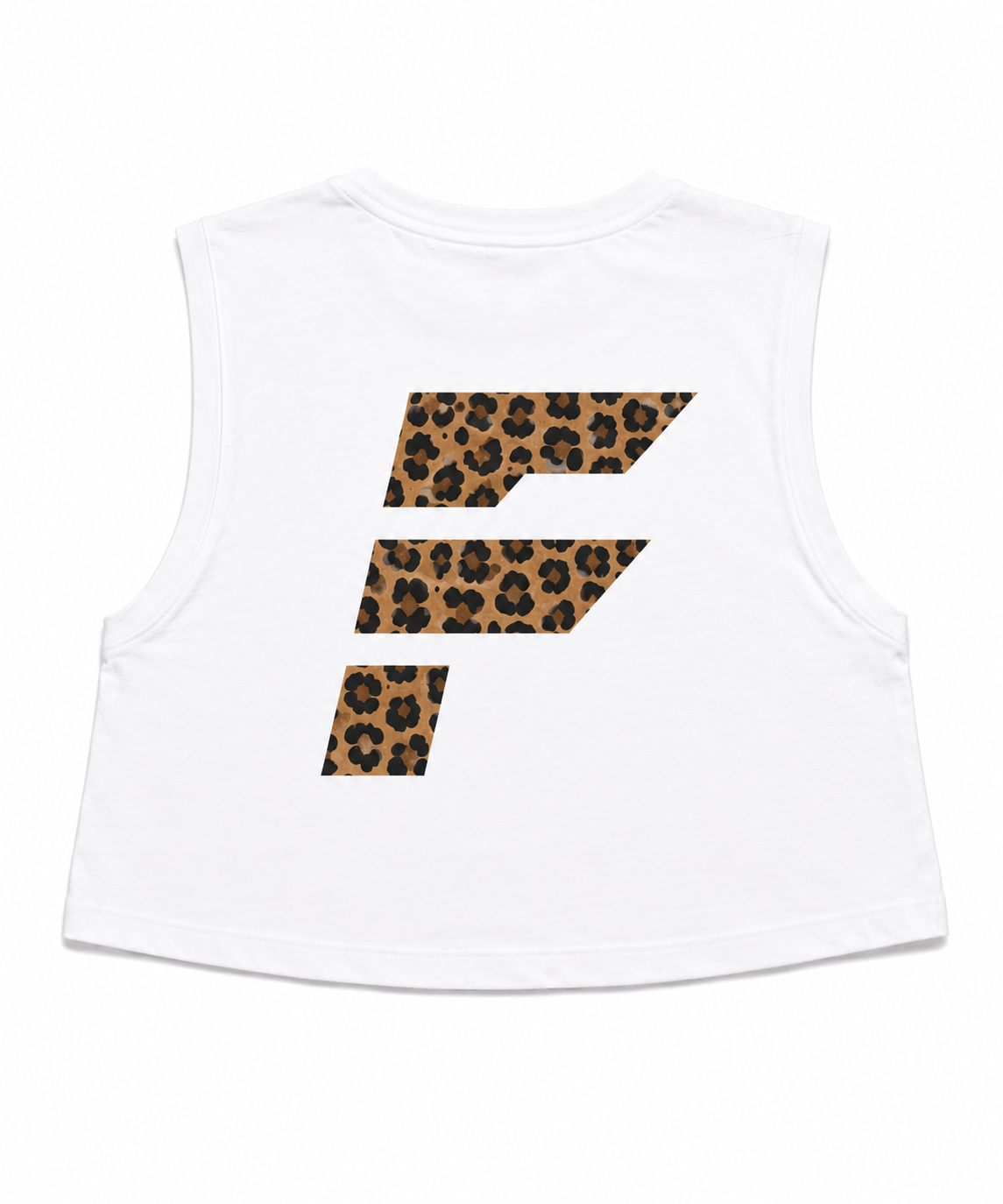 Cap Sleeve Boxy Cropped Vest - Leopard Print