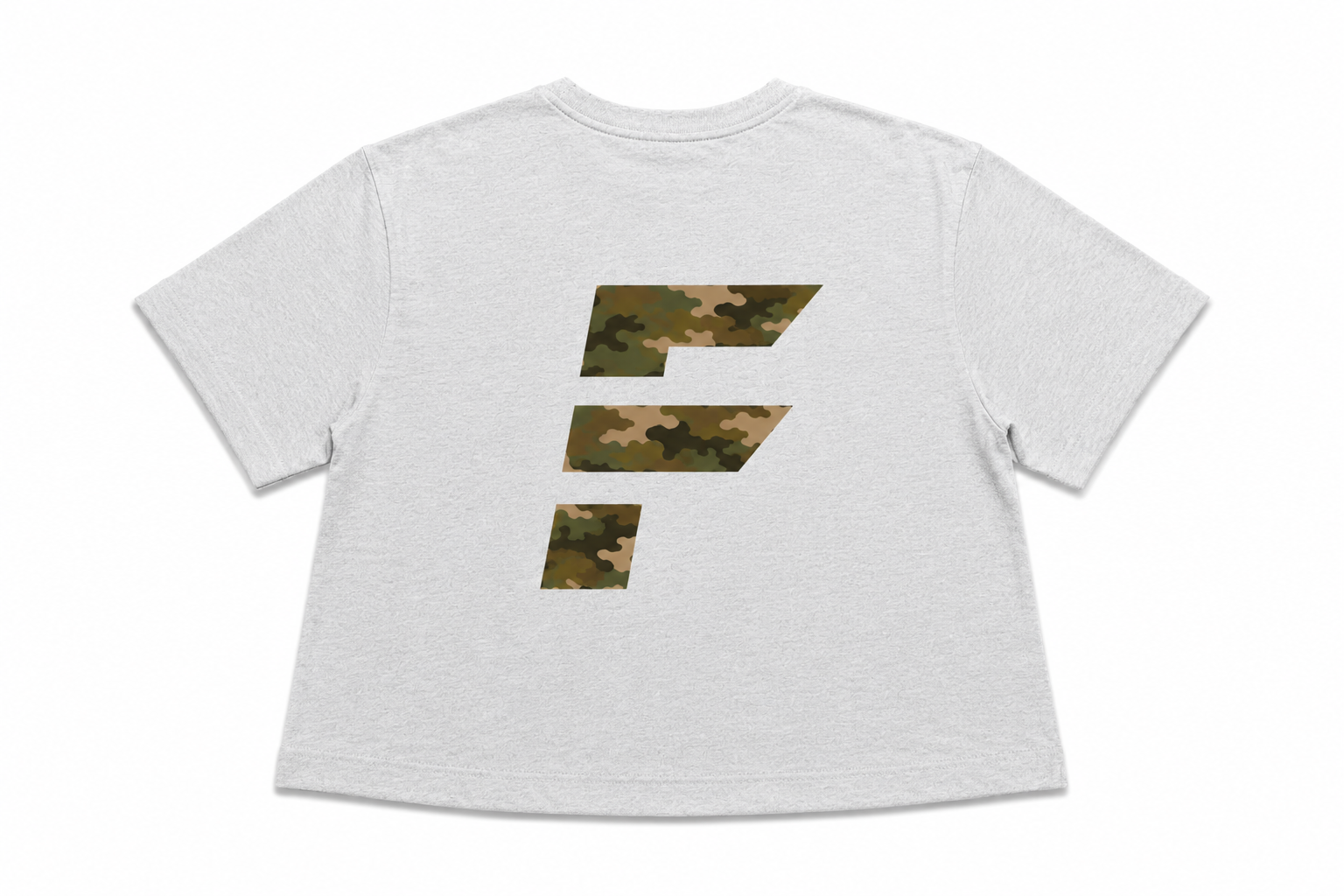Short Sleeve Cropped Boxy Tee - Camo Print
