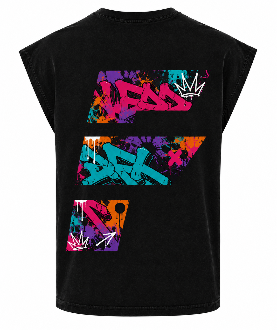 Capped Sleeve Vest - Graffiti