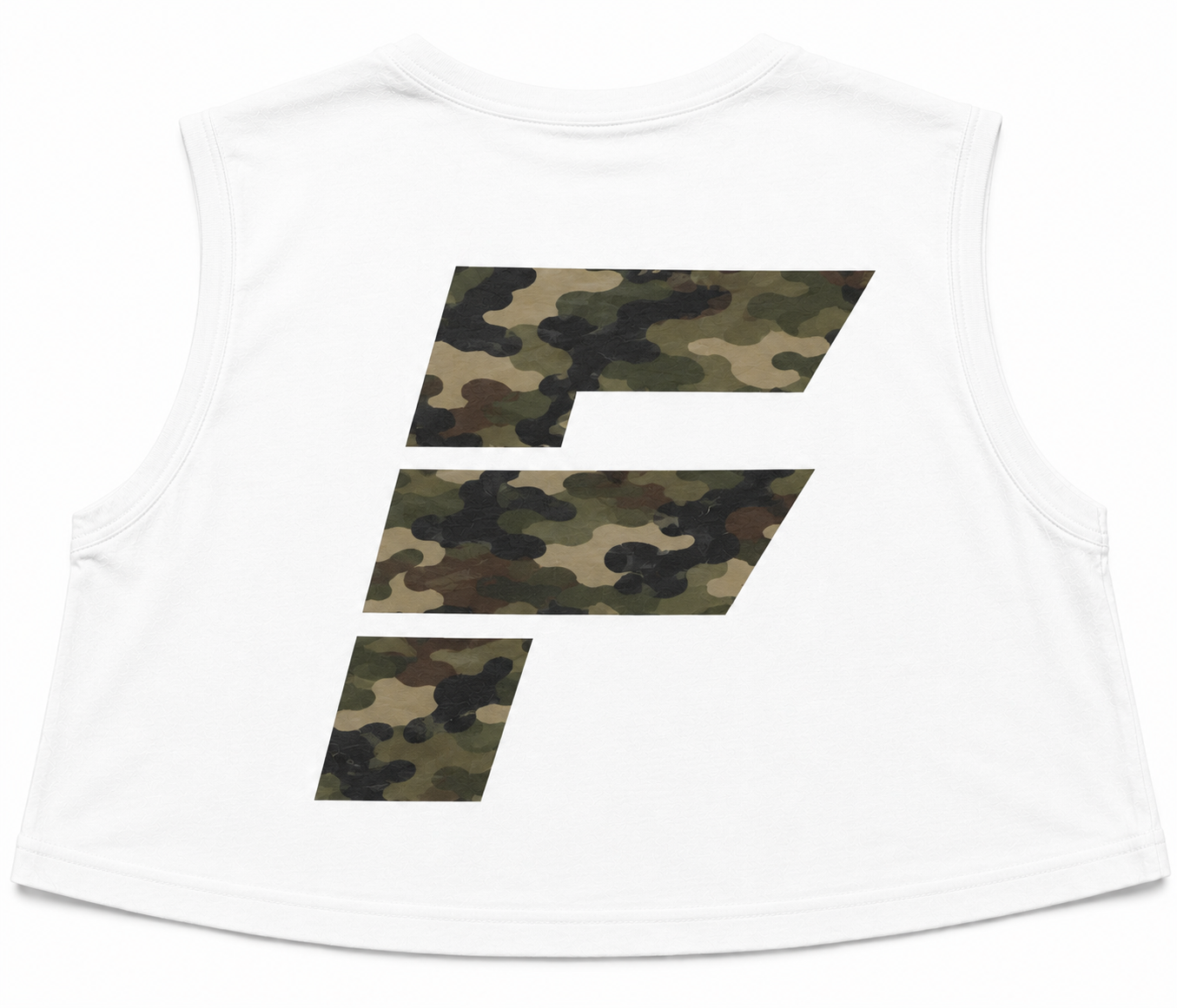 Cap Sleeve Boxy Cropped Vest - Camo