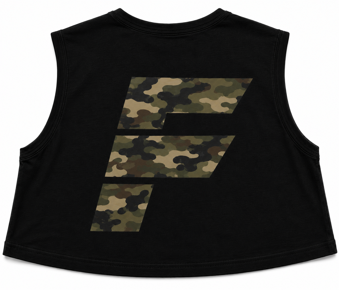 Cap Sleeve Boxy Cropped Vest - Camo