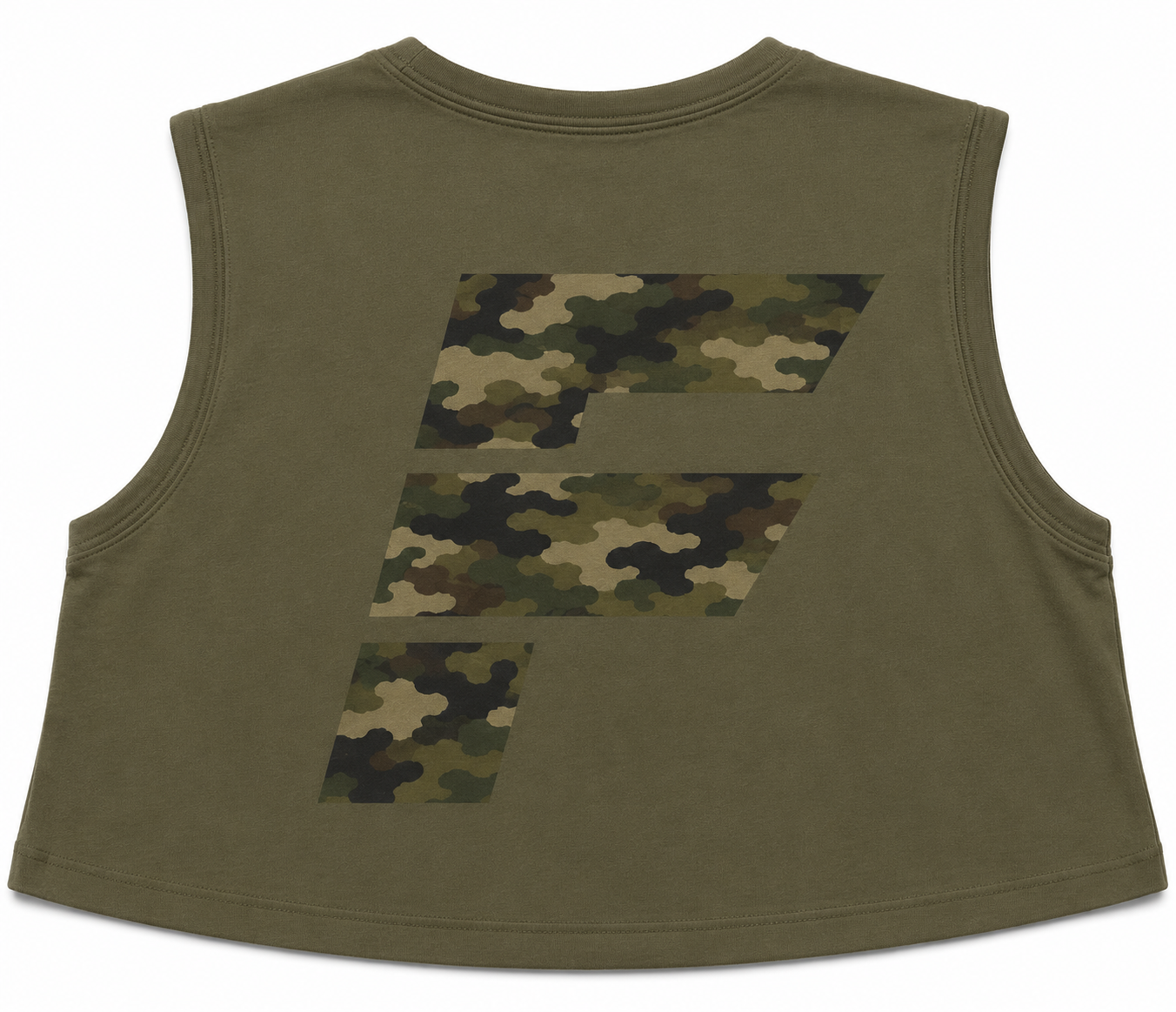 Cap Sleeve Boxy Cropped Vest - Camo