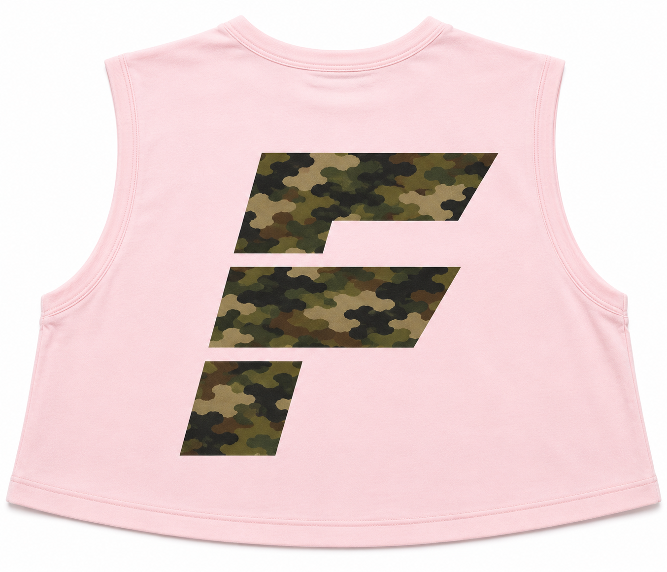 Cap Sleeve Boxy Cropped Vest - Camo