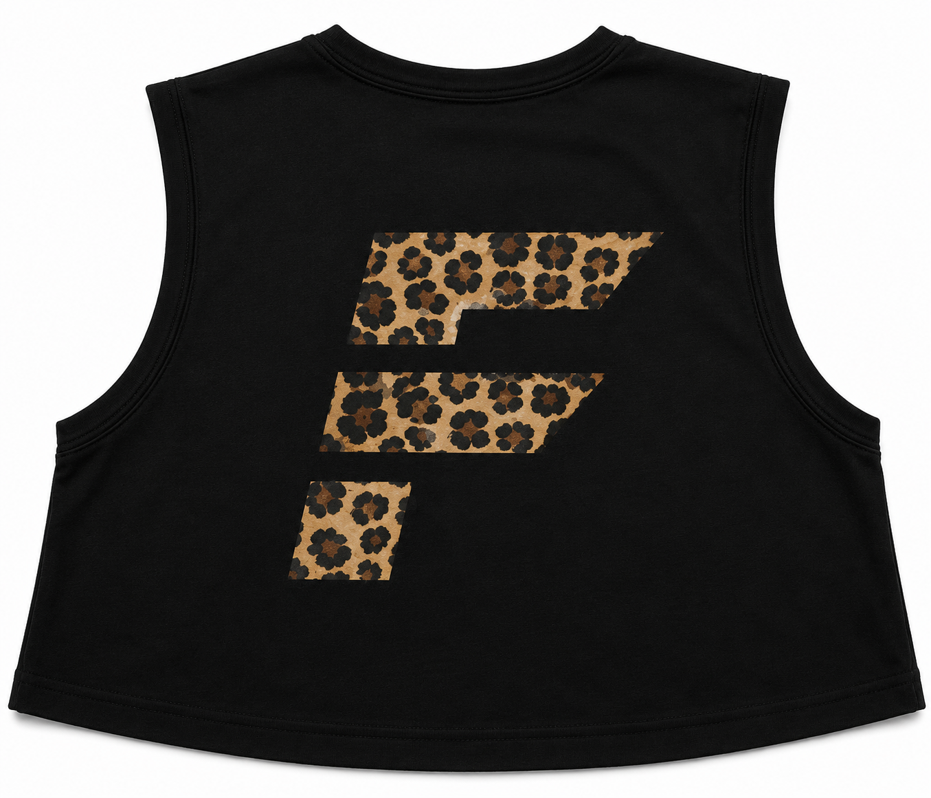 Cap Sleeve Boxy Cropped Vest - Leopard Print