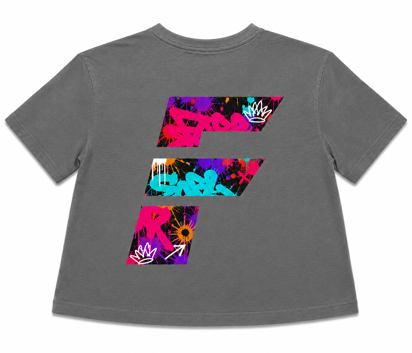 Filthy Short Sleeve Cropped Boxy Tee - Grafitti
