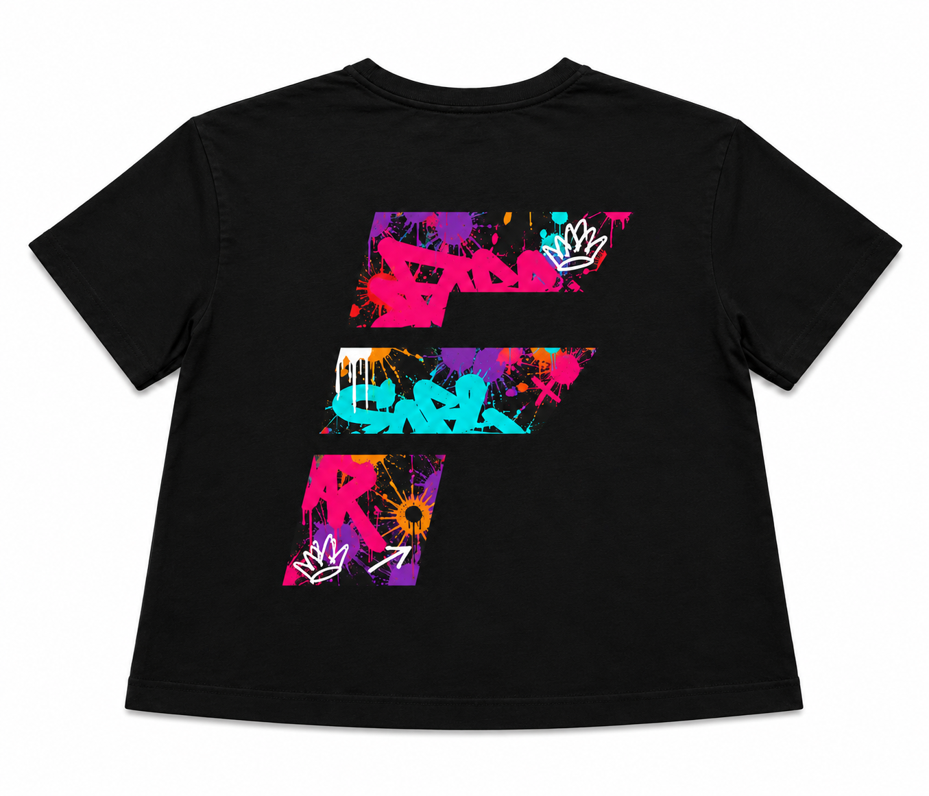 Filthy Short Sleeve Cropped Boxy Tee - Grafitti