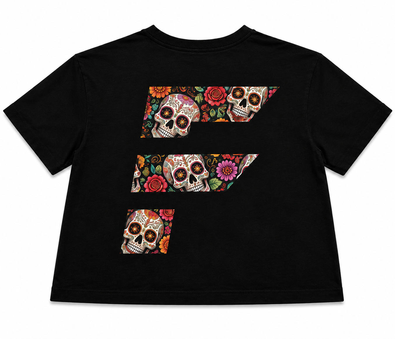 Short Sleeve Cropped Boxy Tee - Day of the Dead