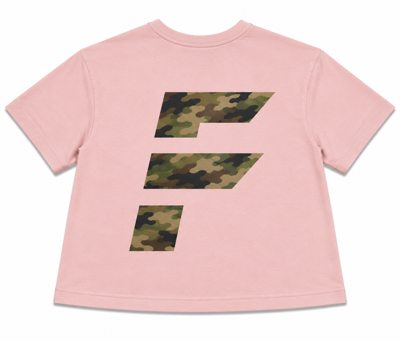Short Sleeve Cropped Boxy Tee - Camo Print